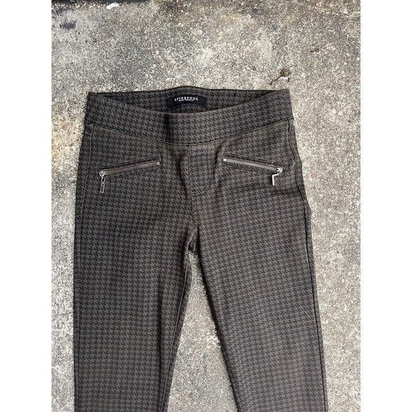 Liverpool Women 2 / 26 Pant Houndstooth Moto Pull On Skinny Stretch Wren Olive - Picture 8 of 8